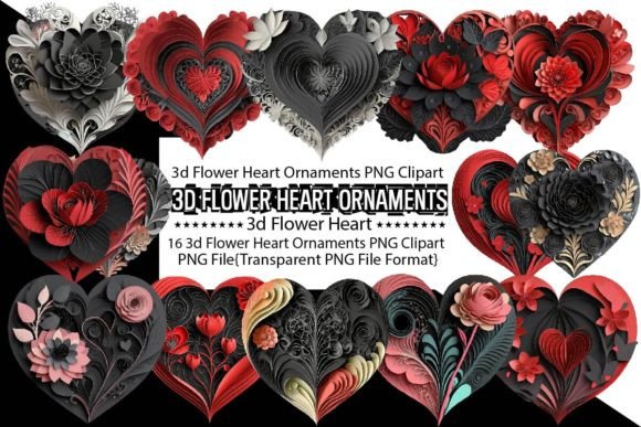 3D Flower Heart Ornaments Bundle Guide