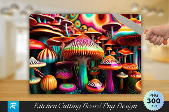 Bringing Nature to the Kitchen: A Guide to 3D Mushrooms Cutting Board PNG Design