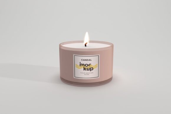 Candle Label Packaging Mockup: Realistic 3D Design