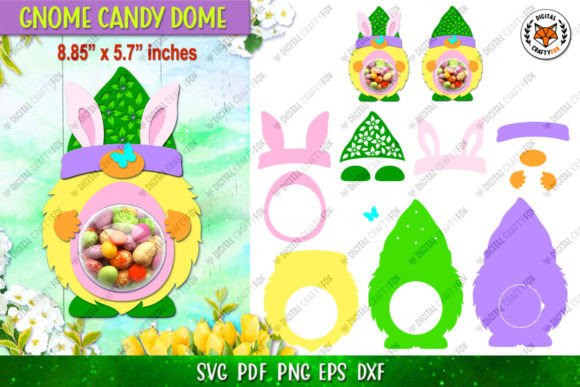 Easter Gnome Bunny Ears Candy Dome