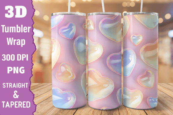 Elevate Your Sublimation Projects with a 3D Seamless Hearts Tumbler Wrap