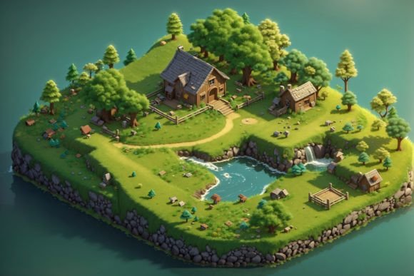 Elevating Digital Aesthetics: The Strategic Power of 3D Isometric View of Nature Environment Design