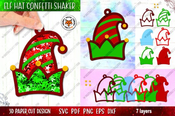 Elf Hat Confetti Shaker SVG: Elevating Holiday Crafts with 3D Layered Design