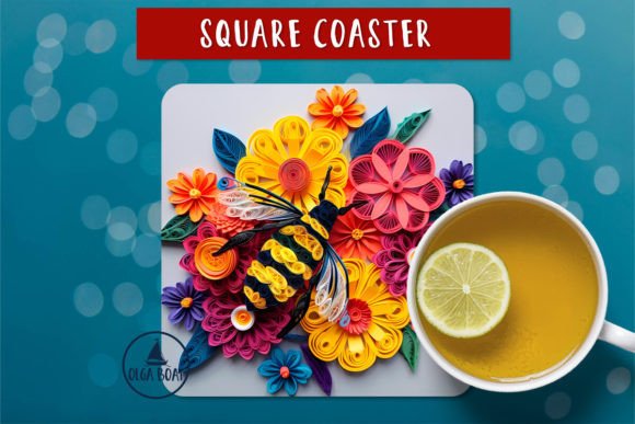 Integrating the Bee and Flower Coaster 3D Square Design into Your Sublimation Workflow