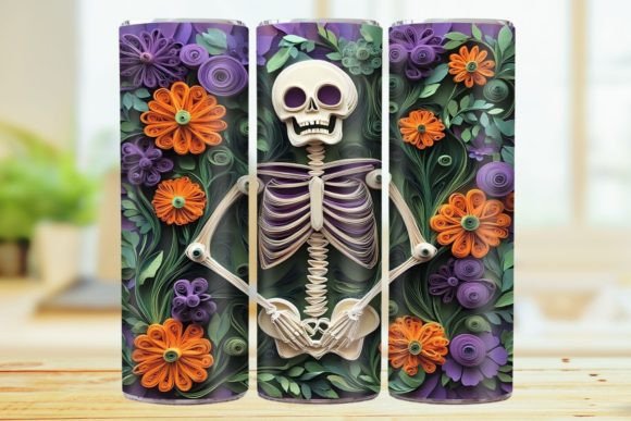 Mastering the 3d Tumbler Wrap Spooky Skeleton 20oz. for High-Impact Halloween Merch
