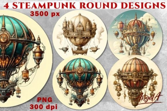 Round Fantasy Steampunk Hot Air Balloon