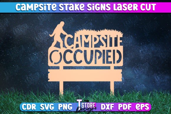 Strategic Branding with the Campsite Stake Sign Camping Vibes CNC Design