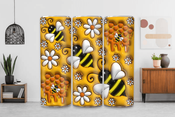 Strategic Branding with the Honey Bee 3D Inflated 20oz Tumbler Wrap