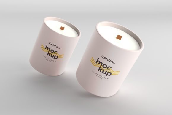 Two Candle Label Packaging Mockup: Elevate Your Brand Presentation