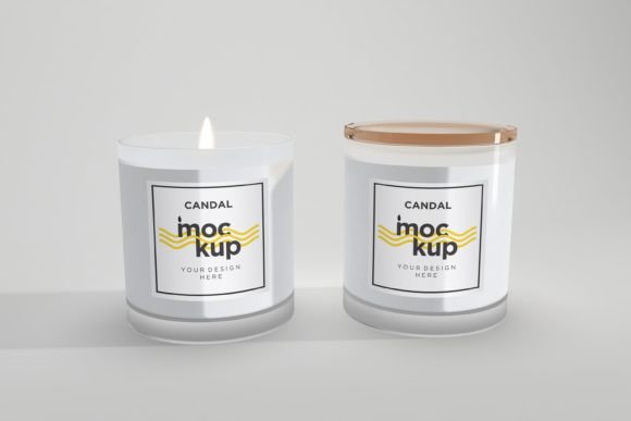 Two Jar Candle Label Mockup: Elevate Your Spa Brand with Realistic 3D Presentation